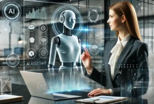 "Top AI Productivity Tools Powered by AI displayed on futuristic digital workspace interfaces"