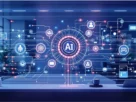 AI workflow automation trends dashboard connecting business processes with intelligent digital technology.