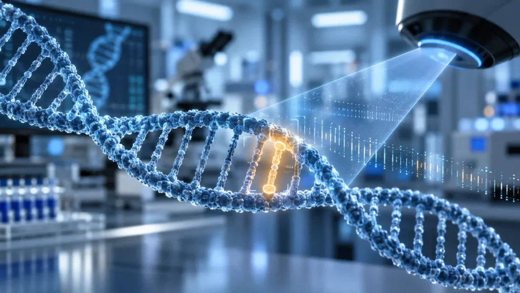 AI detecting a genetic mutation within a DNA sequence