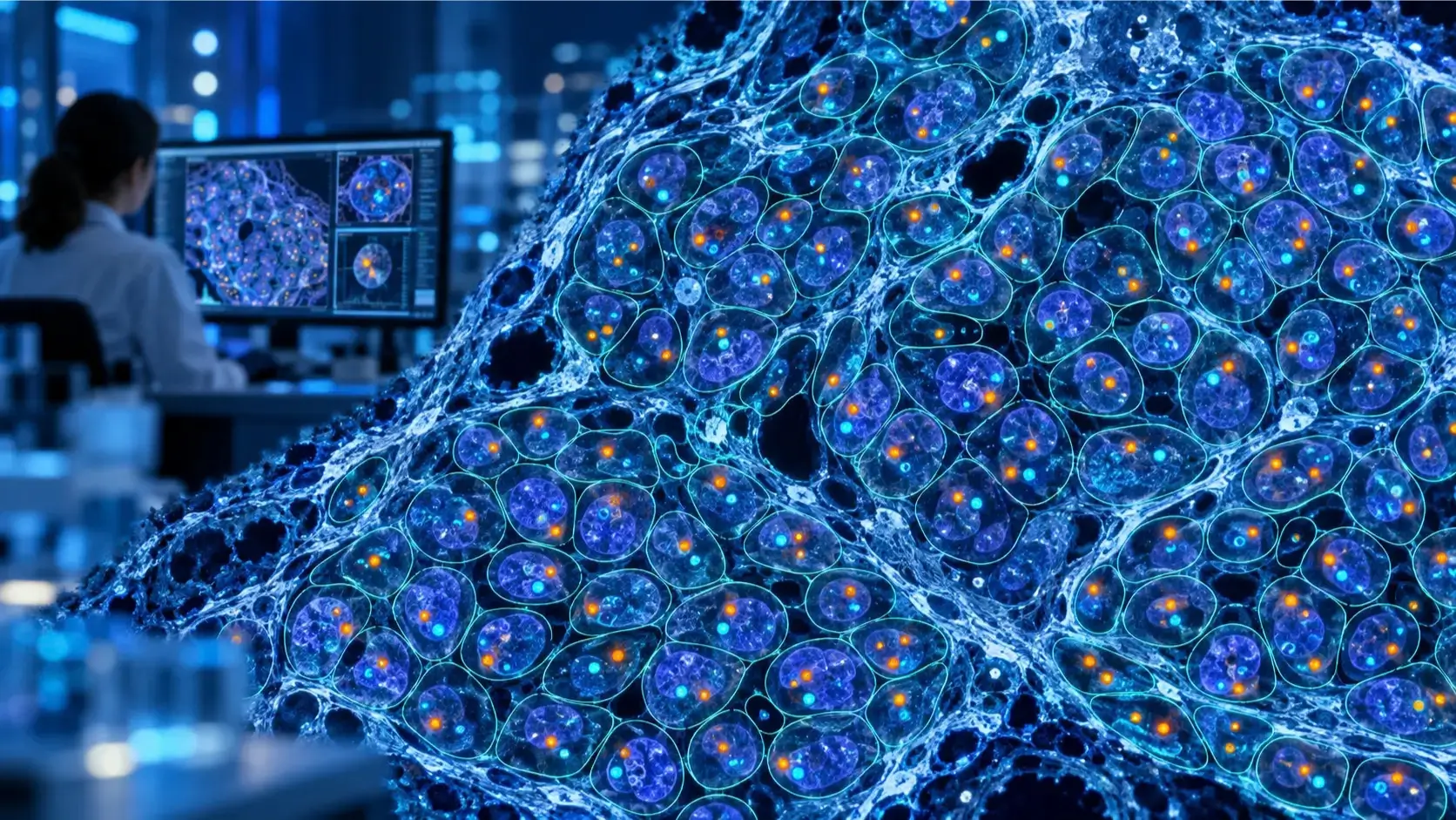 Normal cells compared with cancer cells containing abnormal centrosomes”