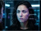 Samsung MICRO LED Beauty Mirror analyzing a woman’s skin with AI